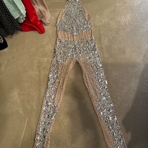 Elegant Sequin Embellished Jumpsuit